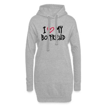I Love My Boyfriend - Hoodie-Kleid - Grau meliert - Vorne