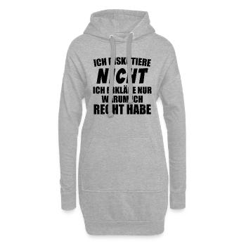 Klarheit in Worte - Hoodie-Kleid - Grau meliert - Vorne