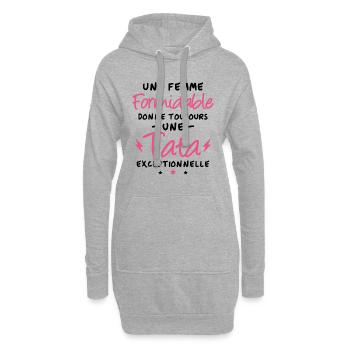 Une femme formidable donne une tata exceptionnelle - Sweat-shirt à capuche long Femme - gris chiné - Devant