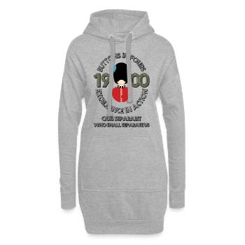 Irish Guards, Buttons in Fours - Hoodie Dress - heather grey - Front