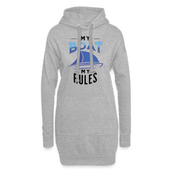 Mon bateau mes règles s’amusent à dire T-shirt pour les marins - Sweat-shirt à capuche long Femme - gris chiné - Devant