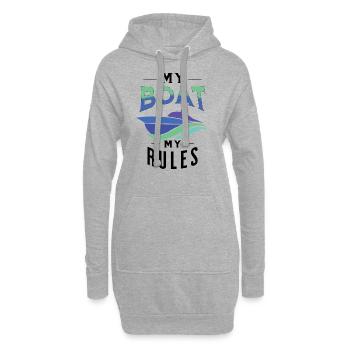 Mon bateau mes règles drôle T-shirt bateau à moteur - Sweat-shirt à capuche long Femme - gris chiné - Devant