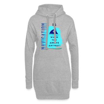 Navigation Skipper Voilier Boussole Océan Voile - Sweat-shirt à capuche long Femme - gris chiné - Devant