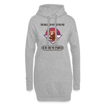 Le lève-tôt attrape le poisson - Sweat-shirt à capuche long Femme - gris chiné - Devant