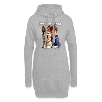 Mon meilleur ami est mon chien - Garçon 2 - Sweat-shirt à capuche long Femme - gris chiné - Devant