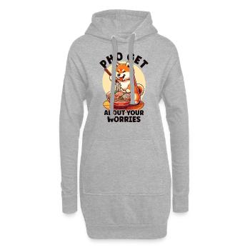 Lustige Pho Shiba Inu - Hoodie-Kleid - Grau meliert - Vorne