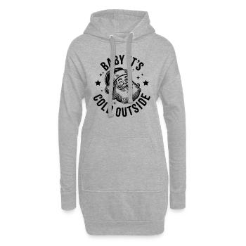 Baby ist kalt draußen Weihnachtsmann - Hoodie-Kleid - Grau meliert - Vorne