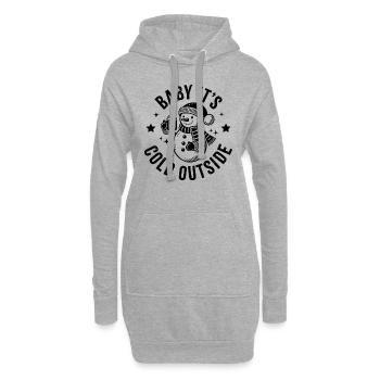 Bébé, il fait froid dehors Bonhomme de neige - Sweat-shirt à capuche long Femme - gris chiné - Devant