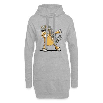 Cooles Dab Dance Pferd Dabbing Pony Comic - Hoodie-Kleid - Grau meliert - Vorne
