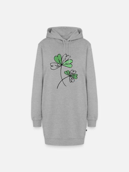 Klee / Glück / Sprüche / Trend / cool - Hoodie-Kleid - Grau meliert