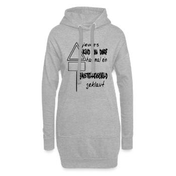 Jedes Kind vom Dorf / Humor / Sprüche / Trend - Hoodie-Kleid - Grau meliert - Vorne