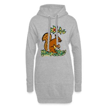 EC Écureuil I Animal I Vacances I Cadeau - Sweat-shirt à capuche long Femme - gris chiné - Devant