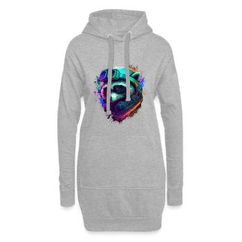 Raton Cosmo Néon Astral - Sweat-shirt à capuche long Femme - gris chiné - Devant