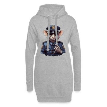 Ratten Polizist - Hoodie-Kleid - Grau meliert - Vorne