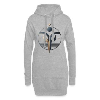 Symbole de croissance organique - Sweat-shirt à capuche long Femme - gris chiné - Devant