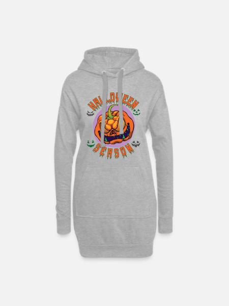 Halloween Season - Hoodie Dress - heather grey