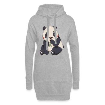 Panda - Sweat-shirt à capuche long Femme - gris chiné - Devant