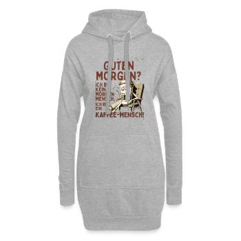 Kein Morgenmensch – Kaffee Mensch Humor Shirt - Hoodie-Kleid - Grau meliert - Vorne