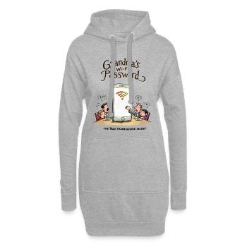 Omas WLAN-Passwort - Hoodie-Kleid - Grau meliert - Vorne