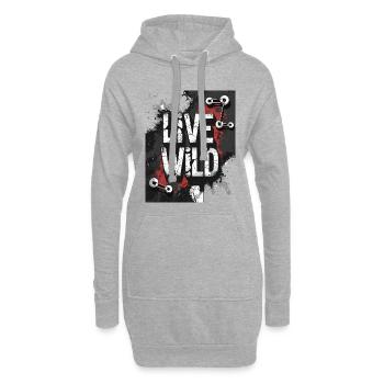 Joie de vivre "Wild Life" design - Hoodie Dress - heather grey - Front