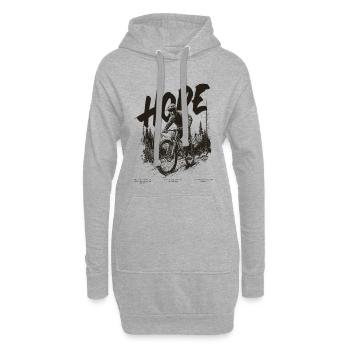 Biker Hope - Sweat-shirt à capuche long Femme - gris chiné - Devant