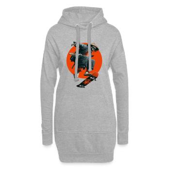 Ronin Zombie Skater - Sweat-shirt à capuche long Femme - gris chiné - Devant