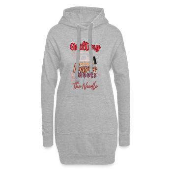 Leidenschaftliches Quilten Herz Design - Hoodie-Kleid - Grau meliert - Vorne