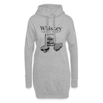 Whiskey & Fleisch – Ruhig genießen - Hoodie-Kleid - Grau meliert - Vorne