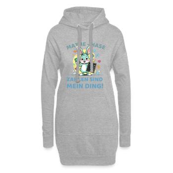 Math bunny with calculation task - Hoodie Dress - heather grey - Front