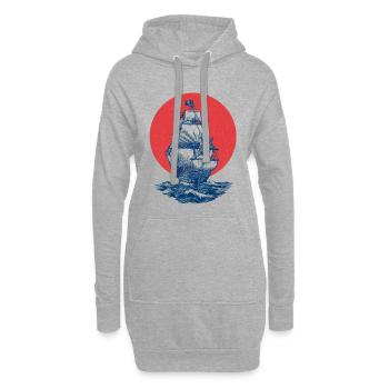 Mystischer Piratenschiff - Hoodie-Kleid - Grau meliert - Vorne