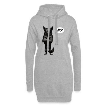 No Schwarzer Schäferhund Schäferhundbesitzer  - Hoodie-Kleid - Grau meliert - Vorne