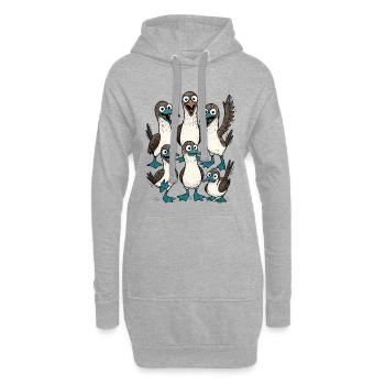 Illustration de dessin animé drôle d'oiseau de mer - Sweat-shirt à capuche long Femme - gris chiné - Devant