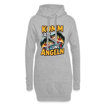 Motif de poisson « Allons pêcher » pour les pêcheurs - Sweat-shirt à capuche long Femme - gris chiné - Devant