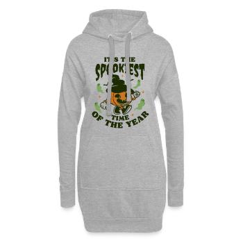 Citrouille de saison effrayante - Sweat-shirt à capuche long Femme - gris chiné - Devant