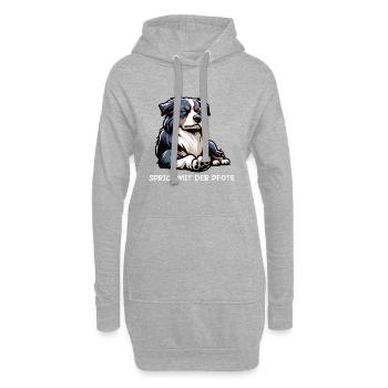 Sprich mit der Pfote Australian Shepherd Aussie  - Hoodie-Kleid - Grau meliert - Vorne