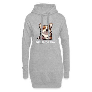 Parlez à la patte Corgi Corgis Corgi gallois Corgifan - Sweat-shirt à capuche long Femme - gris chiné - Devant