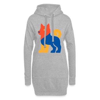 Pop Art Dog - Hoodie-Kleid - Grau meliert - Vorne
