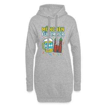 Munich Forever Beer et Skyline - Sweat-shirt à capuche long Femme - gris chiné - Devant