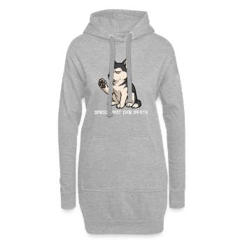 Parler à la patte husky husky propriétaire huskies - Sweat-shirt à capuche long Femme - gris chiné - Devant