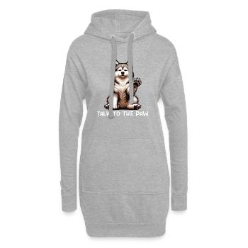 Parlez à la patte Husky Husky Propriétaire Husky - Sweat-shirt à capuche long Femme - gris chiné - Devant