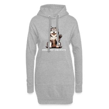 Parler à la patte husky husky propriétaire huskies - Sweat-shirt à capuche long Femme - gris chiné - Devant