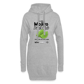 Mojito Drink Club - Rhum Blanc - Citron vert - Menthe sucrée - Sweat-shirt à capuche long Femme - gris chiné - Devant