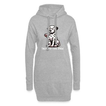 Parlez à la patte Gardien dalmatien dalmatien - Sweat-shirt à capuche long Femme - gris chiné - Devant