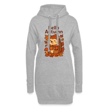 Bonjour hérisson d’automne Sip confortable Igel Herbst - Sweat-shirt à capuche long Femme - gris chiné - Devant