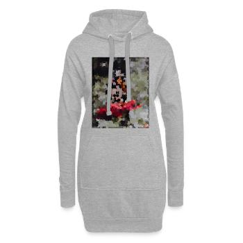 Punktiertes Schmetterlings-Mosaik - Hoodie-Kleid - Grau meliert - Vorne