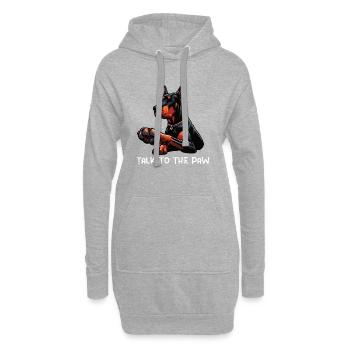Parlez au propriétaire du Doberman Paw Doberman - Sweat-shirt à capuche long Femme - gris chiné - Devant