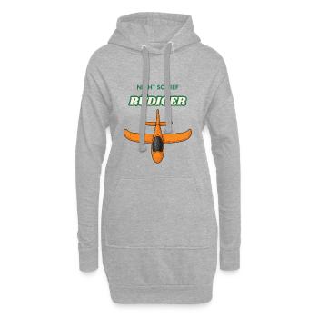 Nicht so tief Rüdiger Flugzeug Cartoon  - Hoodie-Kleid - Grau meliert - Vorne