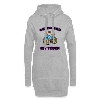 Bonne roue est chère dessin animé blague Proverbe - Sweat-shirt à capuche long Femme - gris chiné - Devant