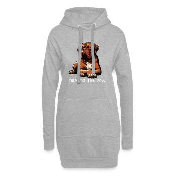 Parlez à la patte du grand danois de Bordeaux - Sweat-shirt à capuche long Femme - gris chiné - Devant