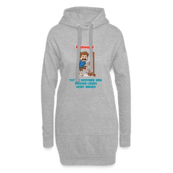 Pechvogel Ärger am Türrahmen Cartoon - Hoodie-Kleid - Grau meliert - Vorne